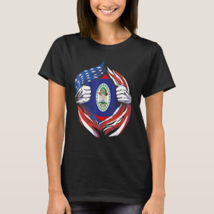 Camiseta Belize Flag American Orgulhoso Do Meu Patrimônio B