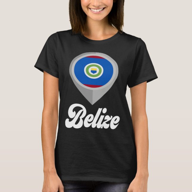 Camiseta Belize Flag Pin  I Love Belize Travel (Frente)