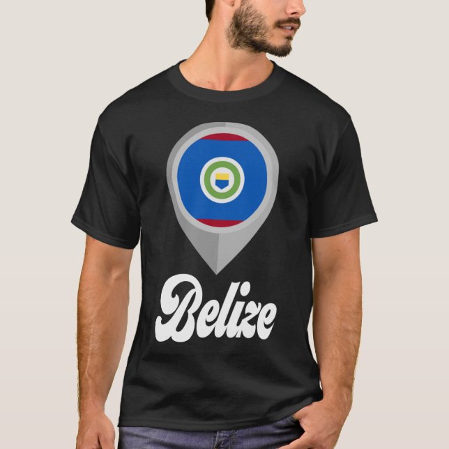 Camiseta Belize Flag Pin I Love Belize Viagem (Frente)