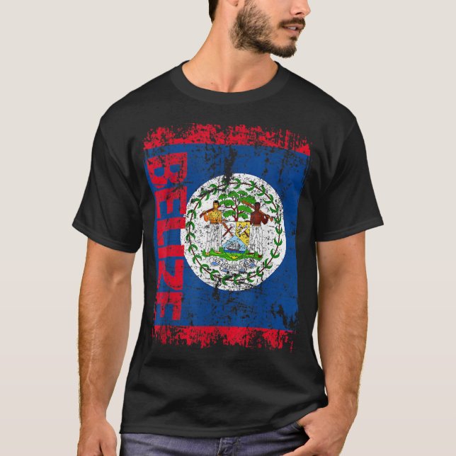 Camiseta BELIZE Flag Vintage - BELIZE (Frente)
