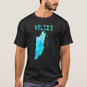 Camiseta Belize Isolado Colorido Em Coloração Aquática