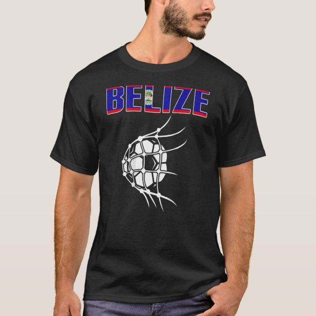Camiseta Belize Soccer Ball Em Apoio Líquido Ao Pegá Belizi (Frente)