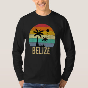 Camiseta Belize Sunset Retro Palm Trees Beach