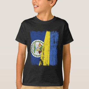 Camiseta Belize Ucrânia Meia Bandeira Belizeano Herança Ucr