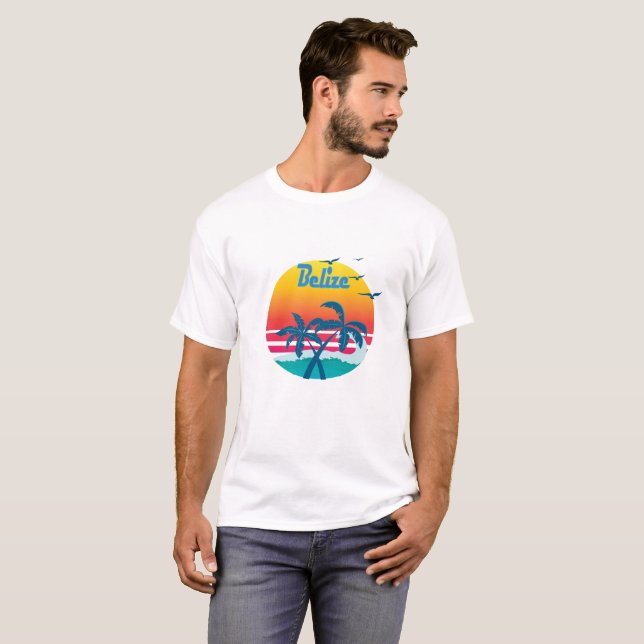 Camiseta Belize, vintage retro do verão (Frente Completa)