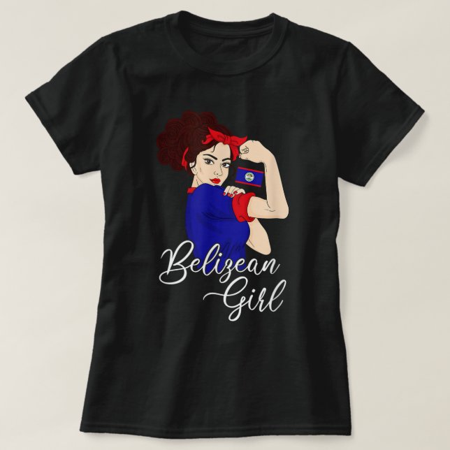 Camiseta Belizean Girl, Belize (Frente do Design)