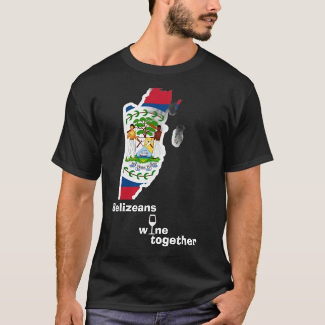 Camiseta Belizeanos Bebem Vinho Juntos (Frente)