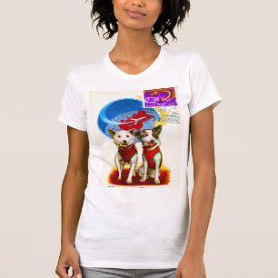CAMISETA BELKA E STRELKA CÃO ASTRONAUTAS DOS CACHORROS DOS