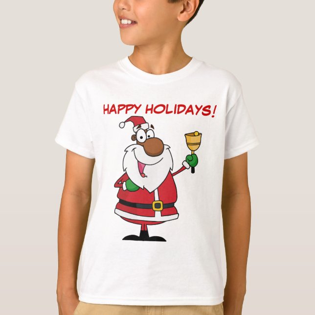 Camiseta Bell Ringing Black Santa Claus (Frente)