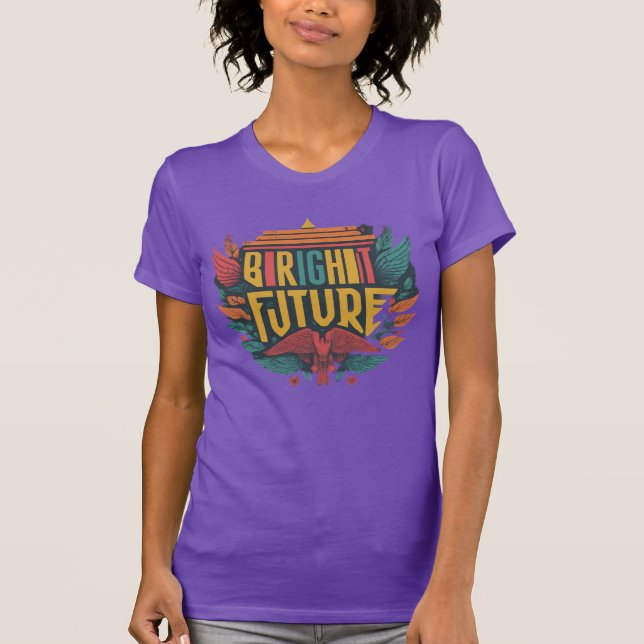 Camiseta Bella-Canvas, Ajustado brilhante, Design futuro (Frente)