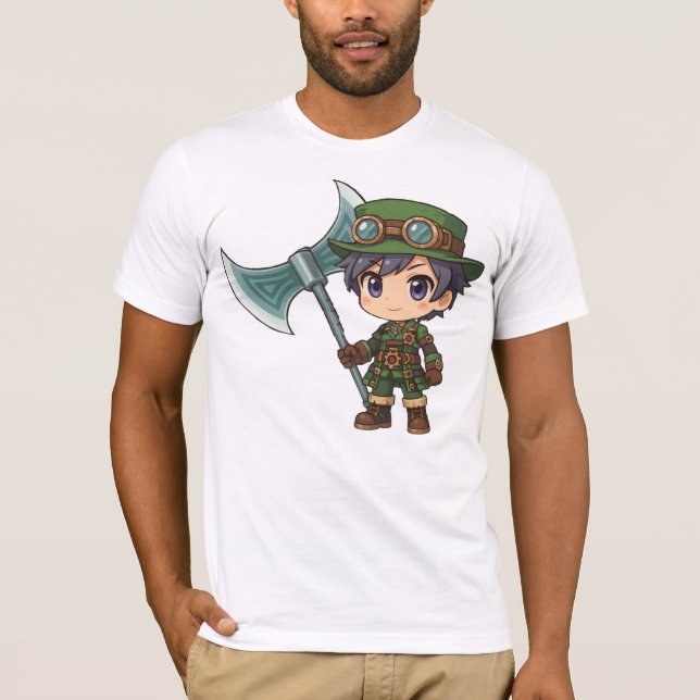 Camiseta Bella+Canvas Cavaleiro Steampunk (Frente)