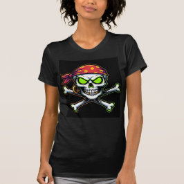 Camiseta Bella+Canvas Caveira Pirata Neon Verde