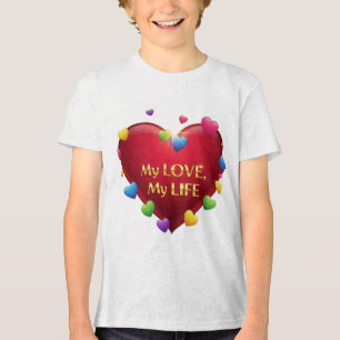 Camiseta Bella+Canvas 'My Love My Life' com