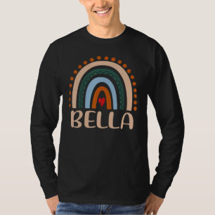 Camiseta Bella Name Personalizou Mulheres Engraçadas Rainbo