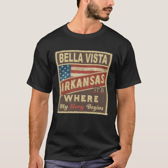 Camiseta BELLA VISTA, AR É onde minha história começa (Frente)