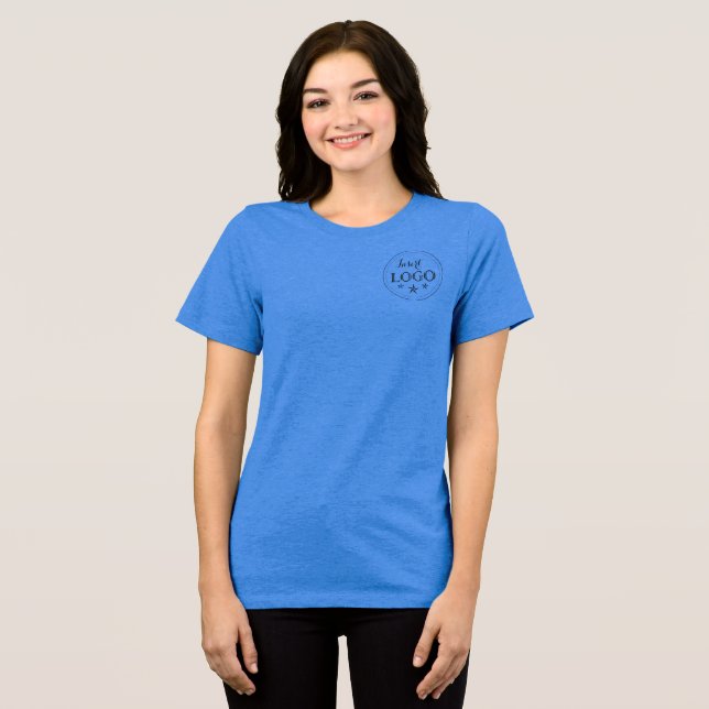 Camiseta BellaCanvas em Azul Real com Opção de Log (Frente Completa)