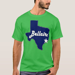 Camiseta Bellaire Texas Lone State Map TX City Marinho Azul