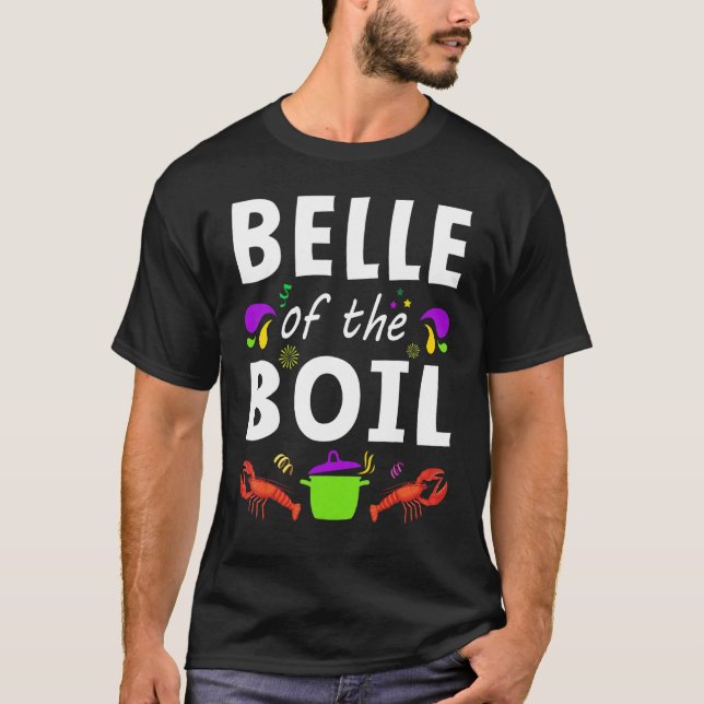 Camiseta Belle Of The Boil Mardi Gras Crawfish Cajun Engraç (Frente)