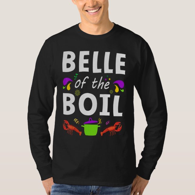 Camiseta Belle Of The Boil Mardi Gras Crawfish Cajun Engraç (Frente)