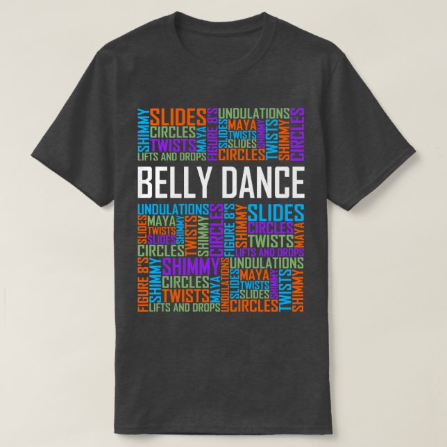 Camiseta Belly Dance Words (Frente do Design)