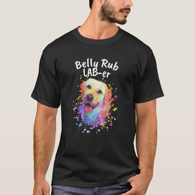 Camiseta Belly Rub Laber Labrador Retriever Humor Lab  1 (Frente)