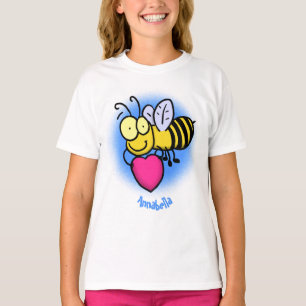Camiseta Belo abelha engraçada com ilustração cardíaca