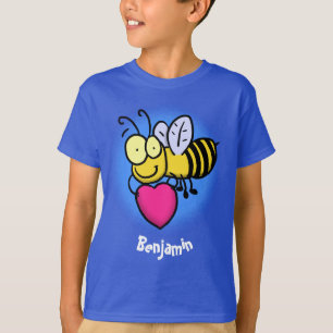 Camiseta Belo abelha engraçada com ilustração cardíaca