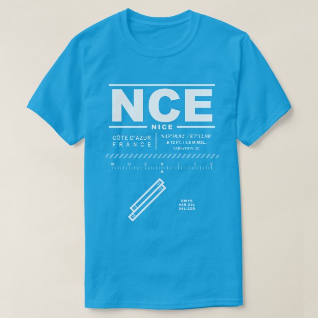 Camiseta Belo aeroporto Côte d'Azur - NCE T-Shirt (Frente do Design)