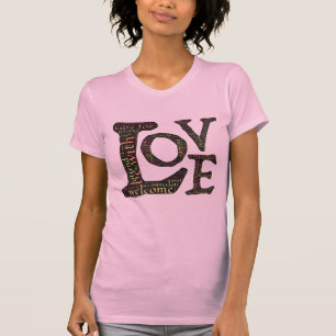 Camiseta Belo amor WordArt - Espalhar amor e compaixão