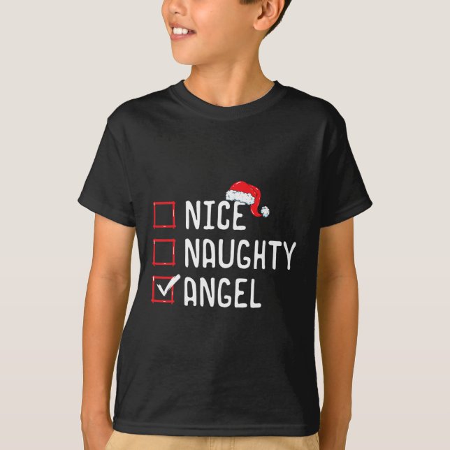 Camiseta Belo Anjo Lista de Natal (Frente)