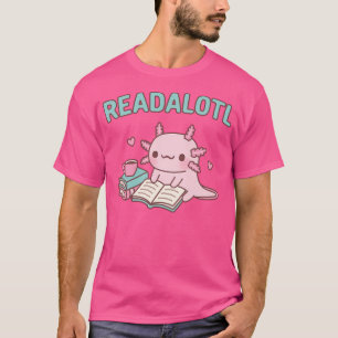 Camiseta Belo Axolotl Lendo Um Livro Readalotando Engraçado
