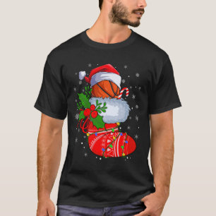 Camiseta Belo Basquete De Papais noeis De Natal Basketba