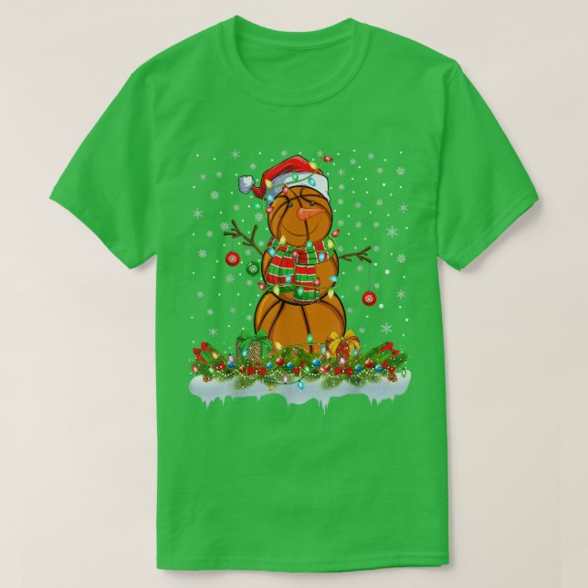 Camiseta Belo Basquete - Homem de Neve - Luzes de Basquete (Frente do Design)