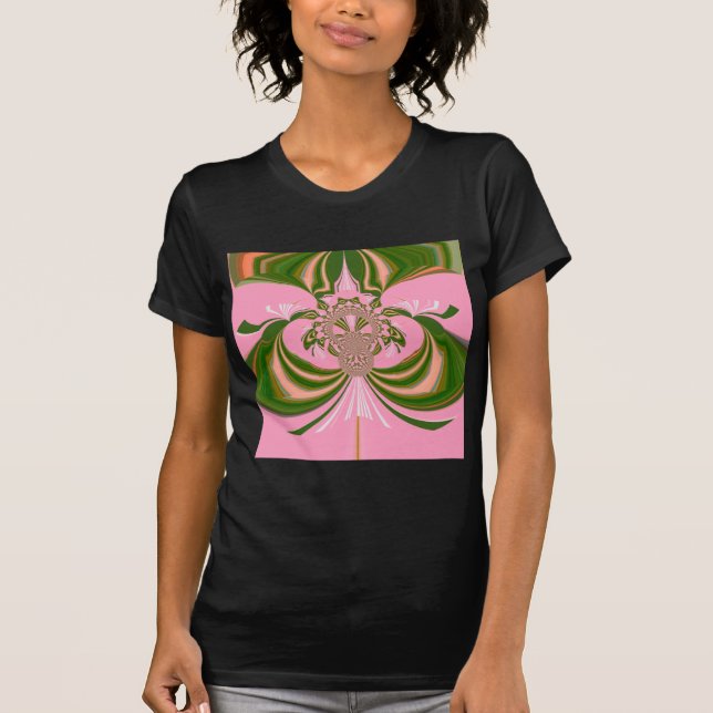 Camiseta Belo bebê rosa verde e branco Caleidoscópio (Frente)