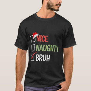 Camiseta Belo Bruh List Santa Hats Presente Christma