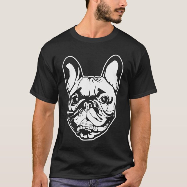 Camiseta Belo Bulldog Francês Enfrenta Sorriso Francês (Frente)