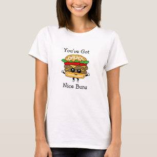 Camiseta Belo Buns Hamburger Comida Engraçado 