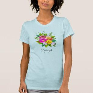 Camiseta Belo Buquê de Flores Coloridas
