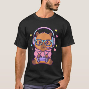Camiseta Belo capivara kawaii engraçado jogador de jogos me