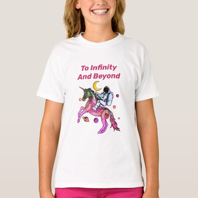 Camiseta Belo Cavalo Unicórnio do Espaço de Passeio do Astr (Frente)