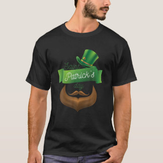 Camiseta Belo chapéu de São Patrick e Design de Barba Bonit