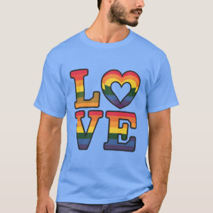 Camiseta Belo clássico e Amor LGBTQ Elegante Arco-íris