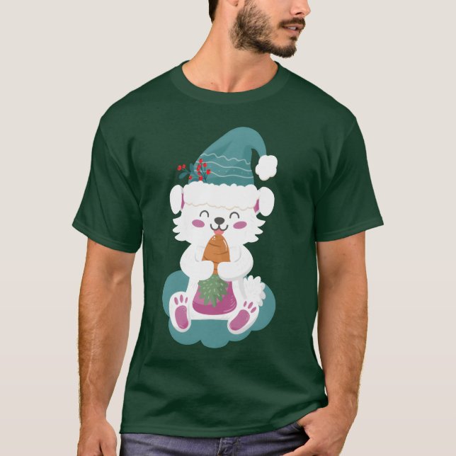 Camiseta belo coelho de natal (Frente)