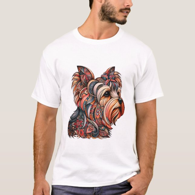 Camiseta Belo Colorir Yorkshire Terrier (Frente)
