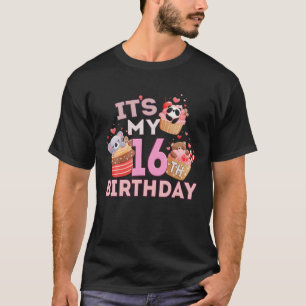 Camiseta Belo Cupcake Animal É Meu 16º Aniversário Para 