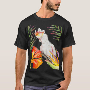 Camiseta Belo desenho de papagaios de aquarela