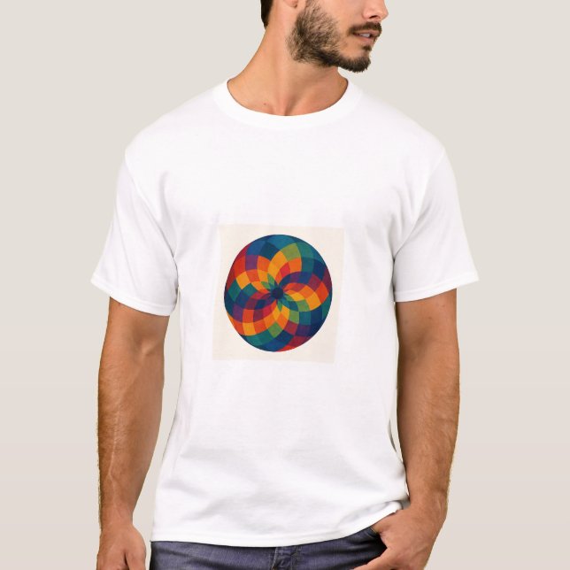 Camiseta Belo design abstrato e cores escuras. (Frente)