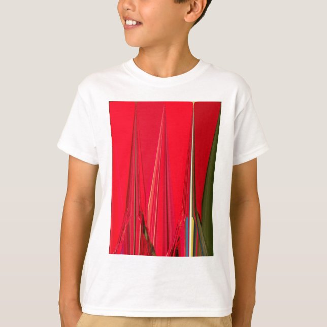 Camiseta Belo Design de Abstrato de de Textura Vermelha (Frente)