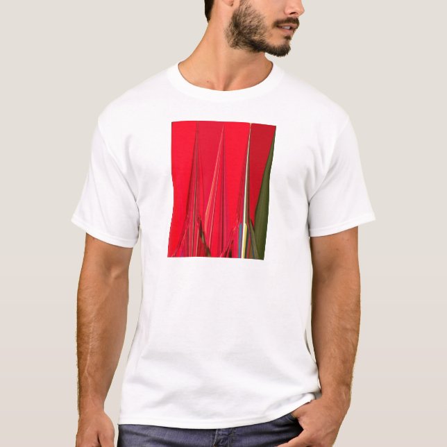 Camiseta Belo Design de Abstrato de de Textura Vermelha (Frente)