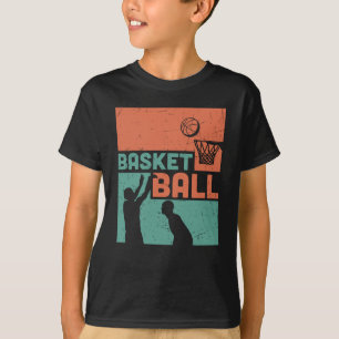 Camiseta Belo Design de Basquete Verde Laranja